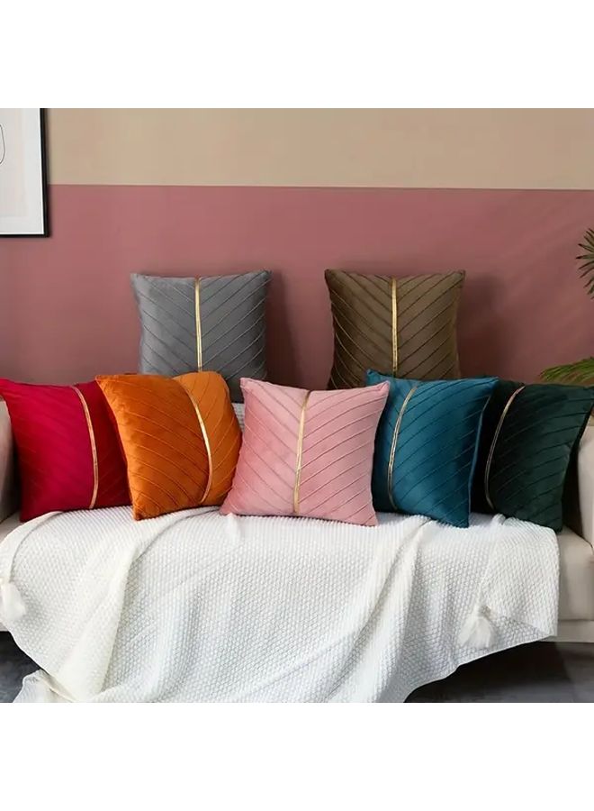 Grey Pleated Striped Pillow Cover Removable Washable Sofa Bed Headrest Cushion - Image 2