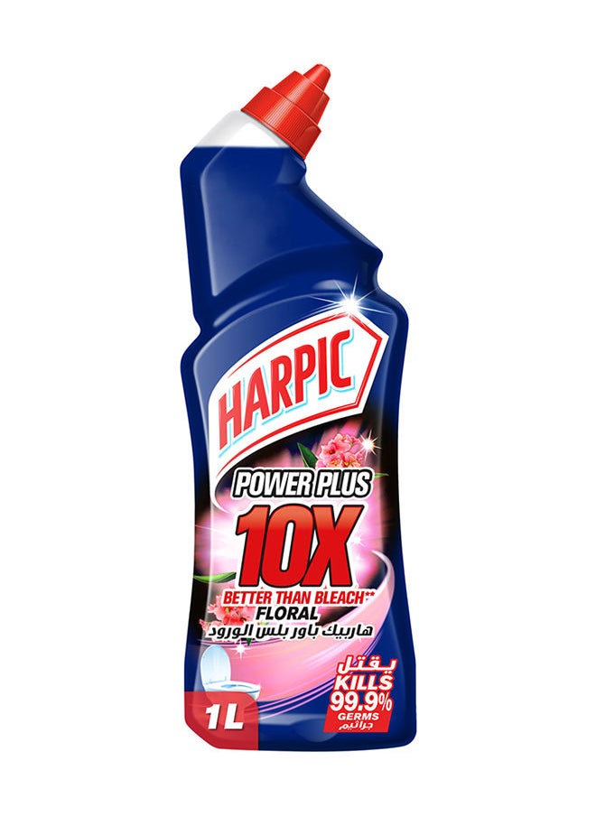 Harpic Power Plus Toilet Cleaner 10X Better Than Bleach Kills 99.9 Percent Germs Floral Fragrance 1Liters  - Image 1