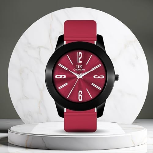 IIK COLLECTION Watches For Men Round Numerical Dial Analogue Men's Watch|Long Battery Life With Long Lasting Polish/Adjustable Flexible Silicon Strap|Watches For Boys, Dial Color-Silver, Silver Band - Image 2