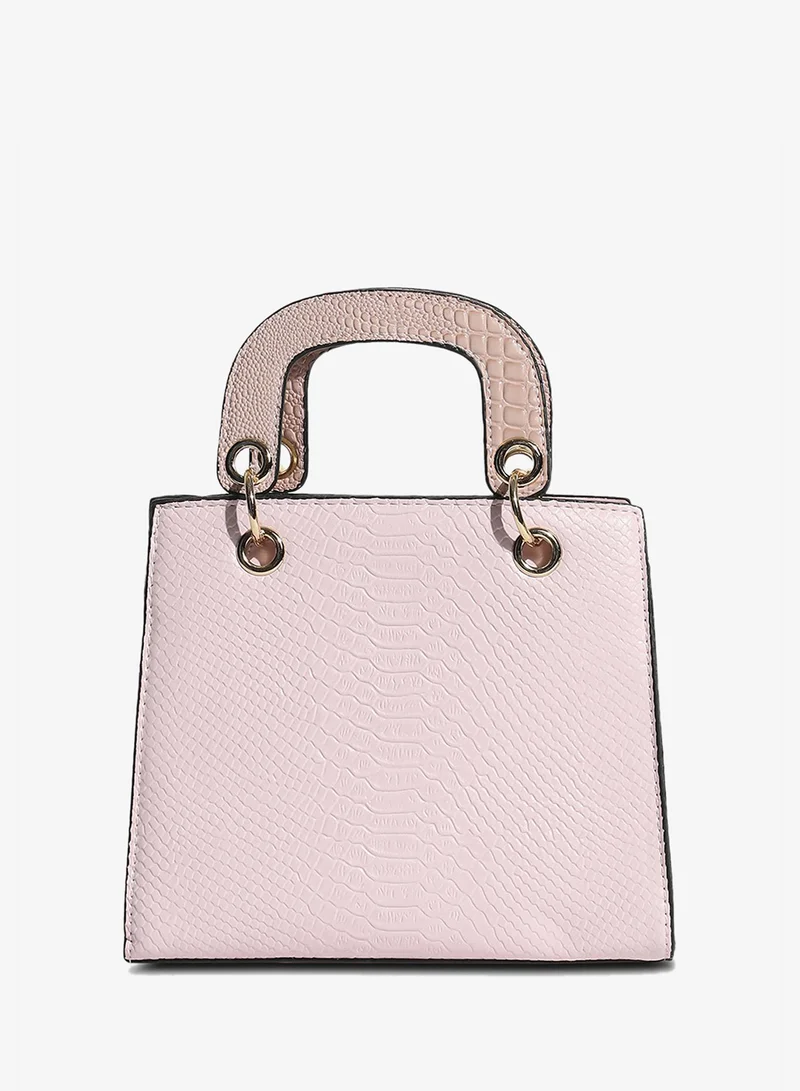 Haute Sauce  Croc Mini Handbag - Light Pink for Women | Best Price UAE