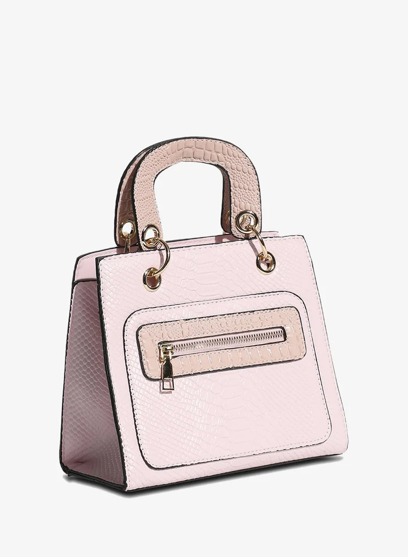 Haute Sauce Croc Mini Handbag - Light Pink