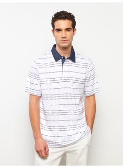 Polo Neck Short Sleeve Striped Men's T-Shirt