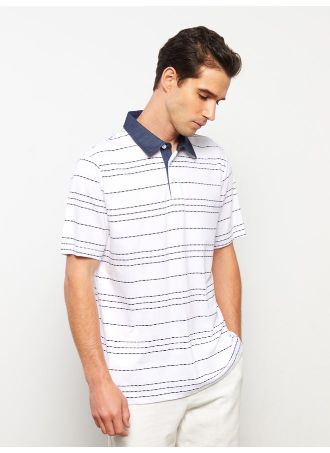 LC WAIKIKI - Polo Neck Short Sleeve Striped Men's T-Shirt - Image 1