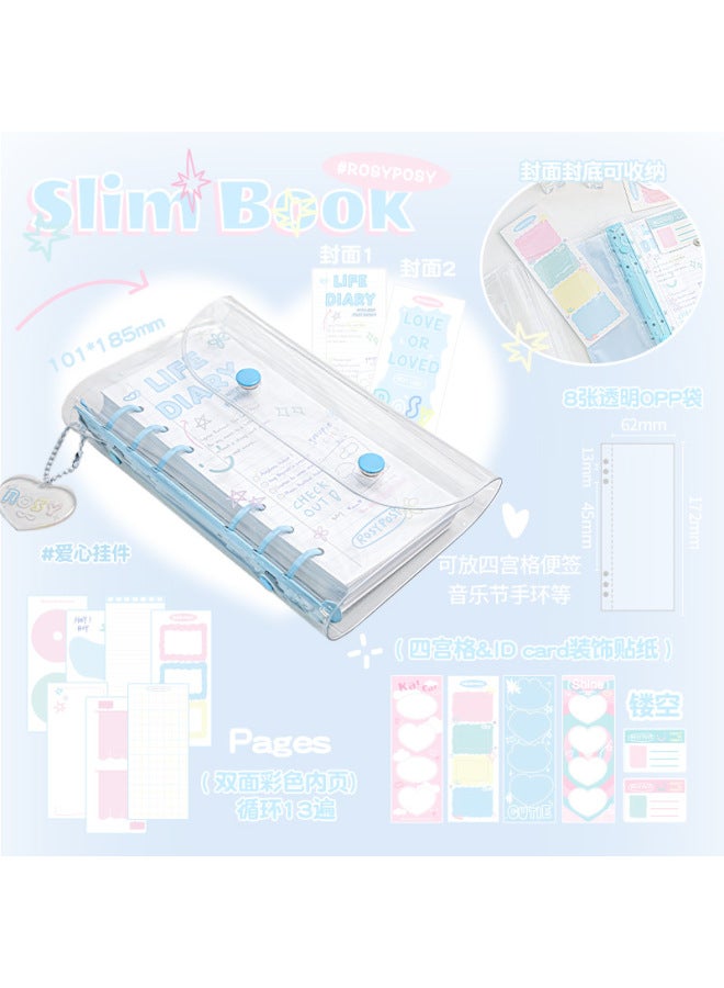 Planwith Rosyposy Soft Girl's Heart Star Book Snap Loose-leaf Book With Storage Goo Goo Hand Account Book Notebook - Image 1