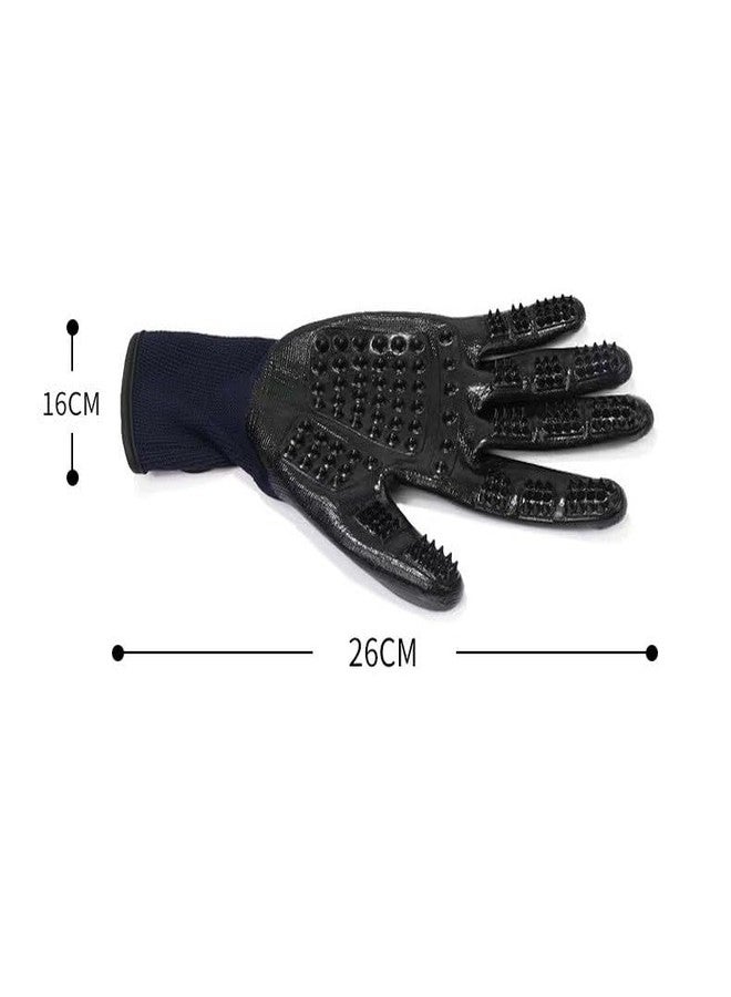 Pet Grooming Gloves for Dogs Cats Horses - Gentle Silicone Deshedding Brush Mitt - Hair Remover Tool for Bathing Massage - 1 Pair Black - Image 5