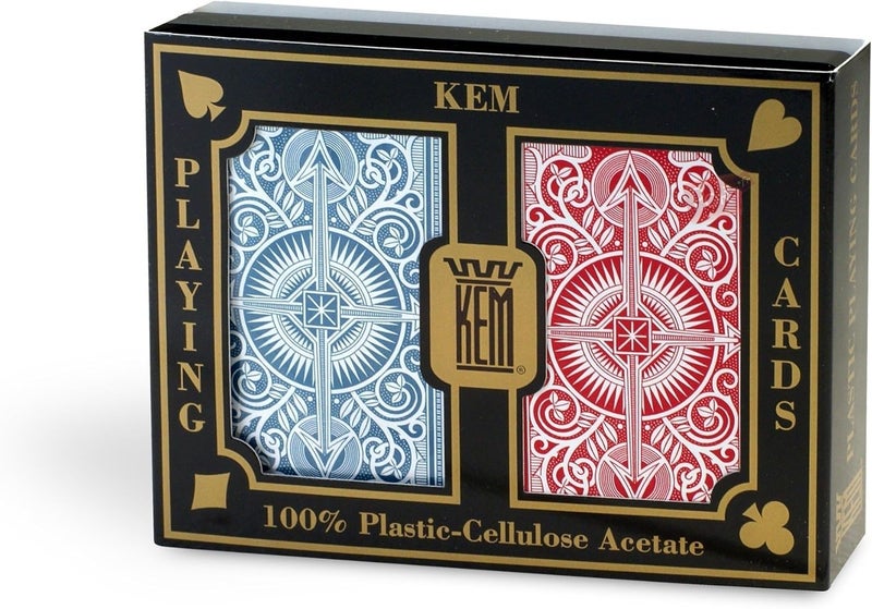 KEM Arrow Red and Blue Bridge Size Jumbo Index Playing Cards Height 363 Width 238 Depth 069 - Image 2