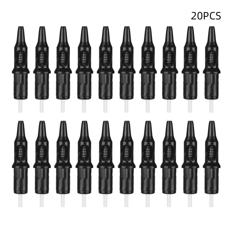 Ballpoint Pen Tattoo Cartridges 20pcs Black High-Quality PVC Core - Individually Packed Tattoo Practice Cartridges for Beginners And Artists - Image 1