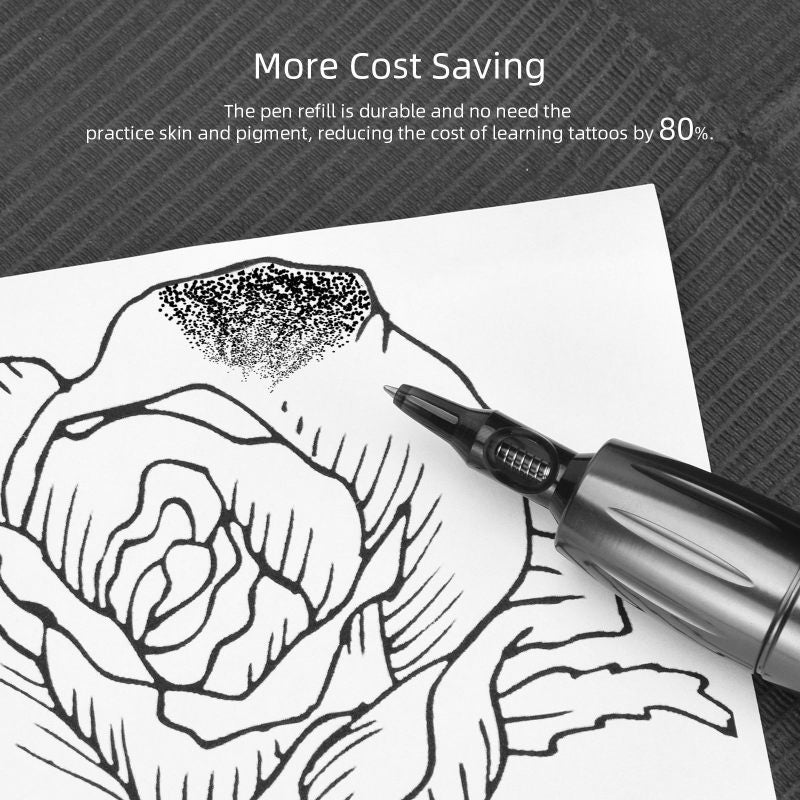 Ballpoint Pen Tattoo Cartridges 20pcs Black High-Quality PVC Core - Individually Packed Tattoo Practice Cartridges for Beginners And Artists - Image 3
