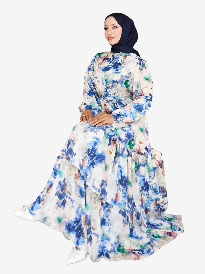 BIG DART BDART Buttoned Crew Neck Maxi Dress with Waistband