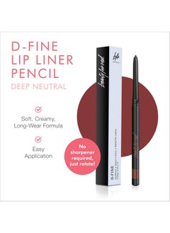 Beauty For Real Dfine Lip Liner Pencil, Neutral Deep Universal, Longwear Shade Define, Enhance & Perfect Lip Shape Creamy Texture For Easy Application No Sharpener Required 0.012 Oz  - Image 3