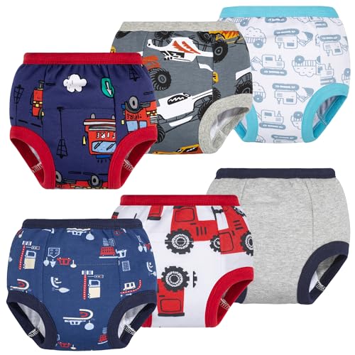 BIG ELEPHANT Baby Boys' 6 Pack Toddler Potty Training Pants 100% Cotton Waterproof Underpants, 5T - Image 1