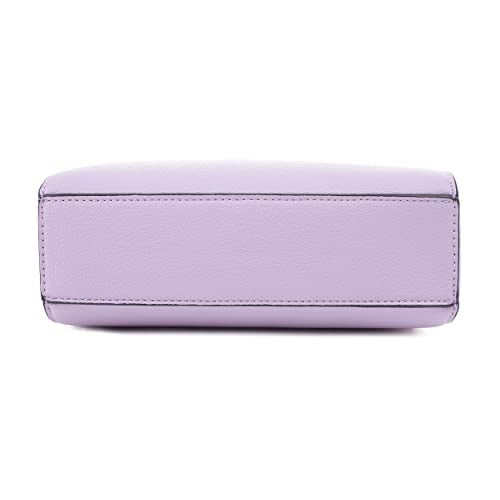 EVVE Crossbody Bags for Women Trendy Small Crossbody Camera Bag Purse Vegan Leather Triple Zip Crossbody Purses with Wide Shoulder Strap| Lilac - Image 4