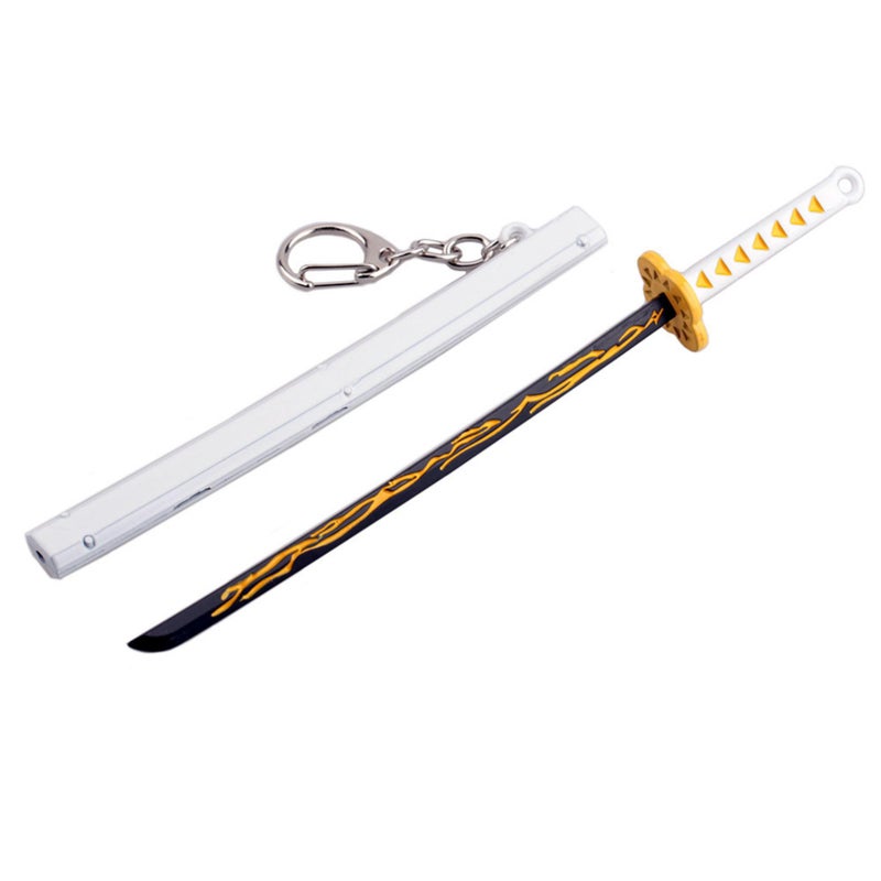 ixampoun 4ps Mini Toy Katana Keychain, Metal Model Sword With Pull Out Best Gift For Anime Lovers Samurai Sword Game Series Sword Party Supplies Gift Keychain for Anime Fans - Image 3
