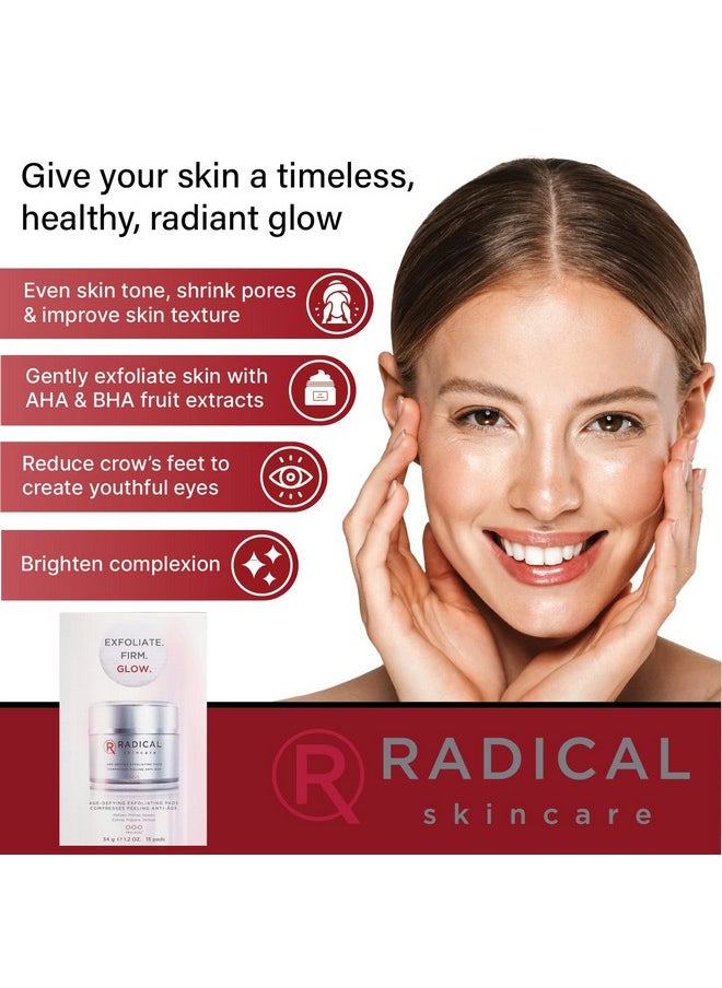 Radical Skincare - Age Defying Exfoliating Pads Removes Dead Skin Evens And Brightens Skin Tone For Radiant Glow | For All Skin Types Including Sensitive Skin | Paraben & Cruelty Free (15 Pads 2 Pack) - Image 1