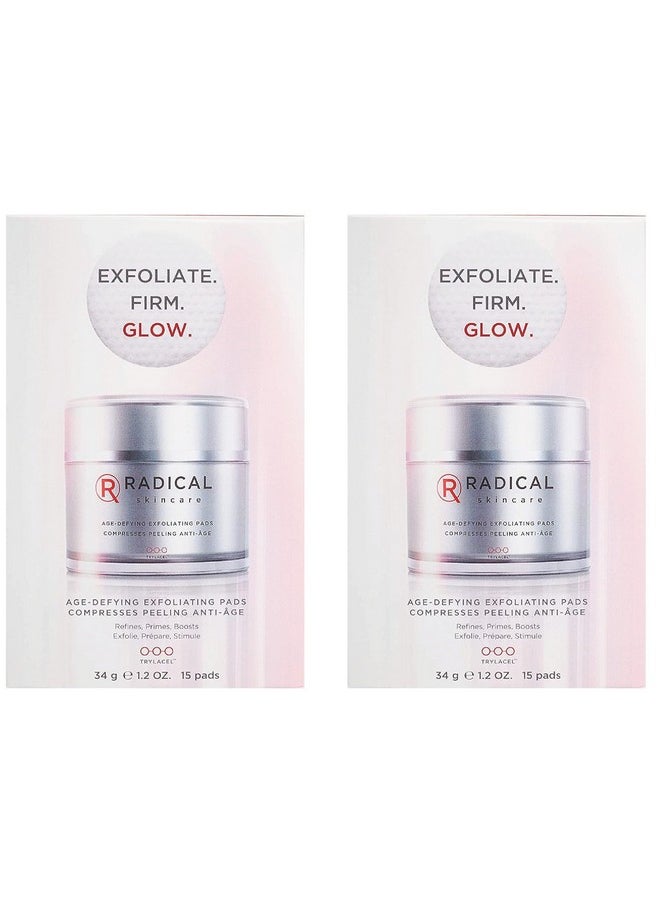 Radical Skincare - Age Defying Exfoliating Pads Removes Dead Skin Evens And Brightens Skin Tone For Radiant Glow | For All Skin Types Including Sensitive Skin | Paraben & Cruelty Free (15 Pads 2 Pack) - Image 1