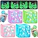 YVBBHE 4 Pack Squeeze Cube with Glow in The Dark Snowflakes InsideSquishy Fidget Gummy Toys Luminous Sensory Toys for Kids Autism Maltose Balls for Anxiety Stress Relief Gifts for Kids - Image 2