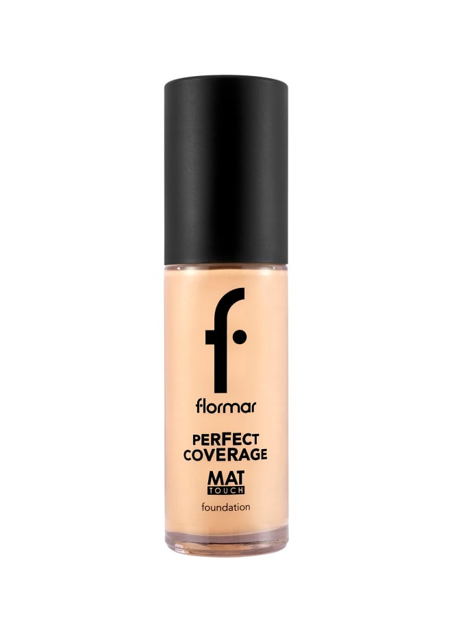 flormar Perfect Coverage Mat Touch Foundation – 306 Pastelle – Matte Finish Foundation, Oil-Control Effect, High Coverage Look, Smooth Skin Appearance 306-PASTELLE NP - Image 1