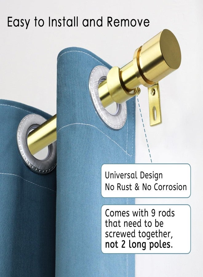 Byondeth Curtain Rods for Windows 16 to 144 Inches Adjustable Length 1 Inch Diameter Window Curtain Rod with Aluminium Finials, Gold - Image 2