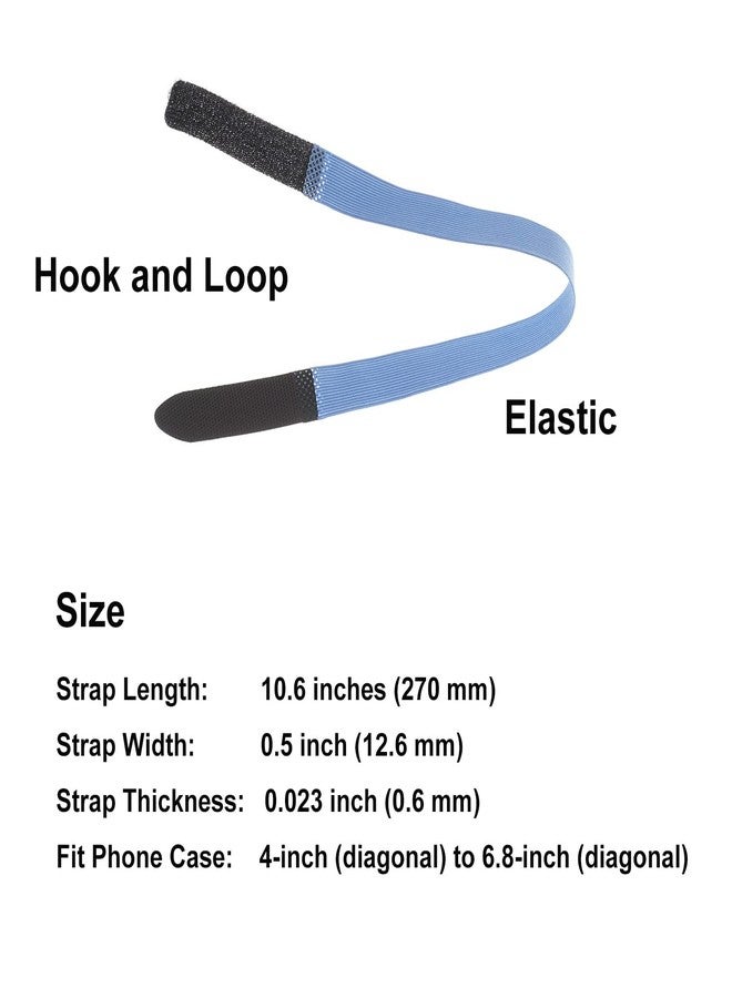 TFY Elastic Phone Strap, Universal Slim Hand Finger Grip, Non-slip Cell Phone Holder, fit Most Smartphones Case - 2 Pieces, Blue, 10.6 inches - Image 2