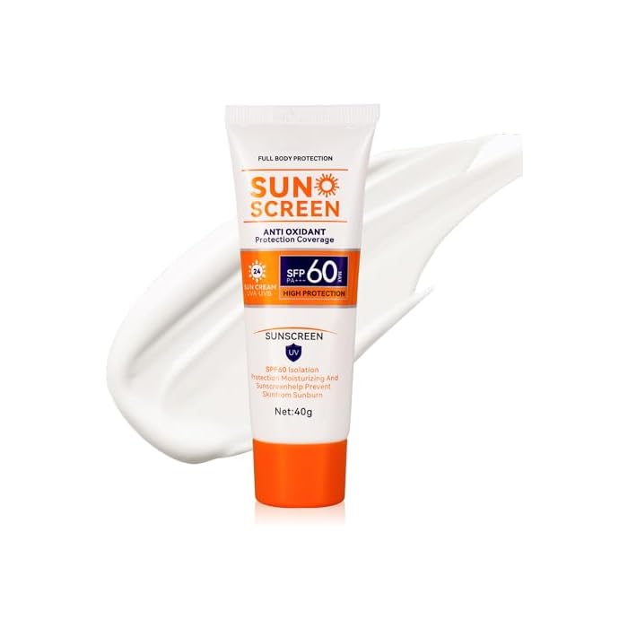 Body & Face Sunscreen SPF 60 Travel Size Sunscreen Lotion Broad Spectrum No White-Residue Non-Sticky Water Resistant for All Skin Types Travel Essentials for Women Men Reef Safe 1.41oz