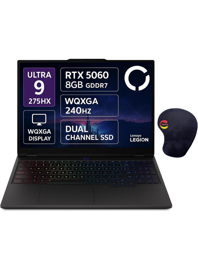 Lenovo (Upgraded Version) Legion 5 16IAX10 Gaming, 16" WQXGA 240Hz Display, Core Ultra 9 275HX, 32GB DDR5 RAM, 2TB PCIe 4.0 SSD, NVIDIA GeForce RTX 5060 8GB, 24-Zone RGB KB, Win 11, Storm Grey with Consumix Mousepad English grey English grey - Image 1