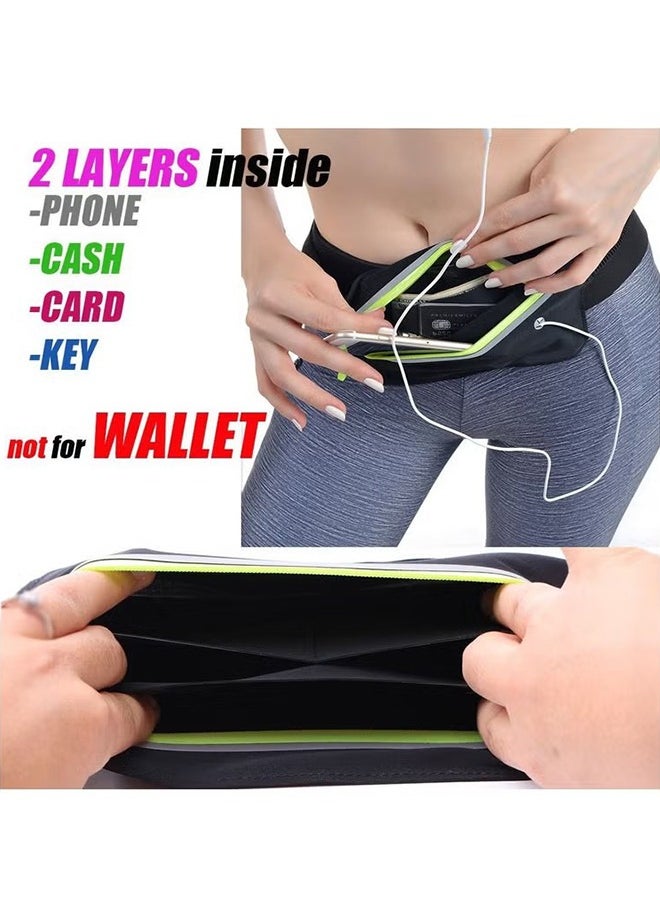 HY - Slim Running Belt, Ultra Light Bounce Free Waist Pouch Fitness Workout Belt Sport Waist Pack Exercise Waist Bag for Apple iPhone Samsung in Running Gym Marathon Cycling - Image 1