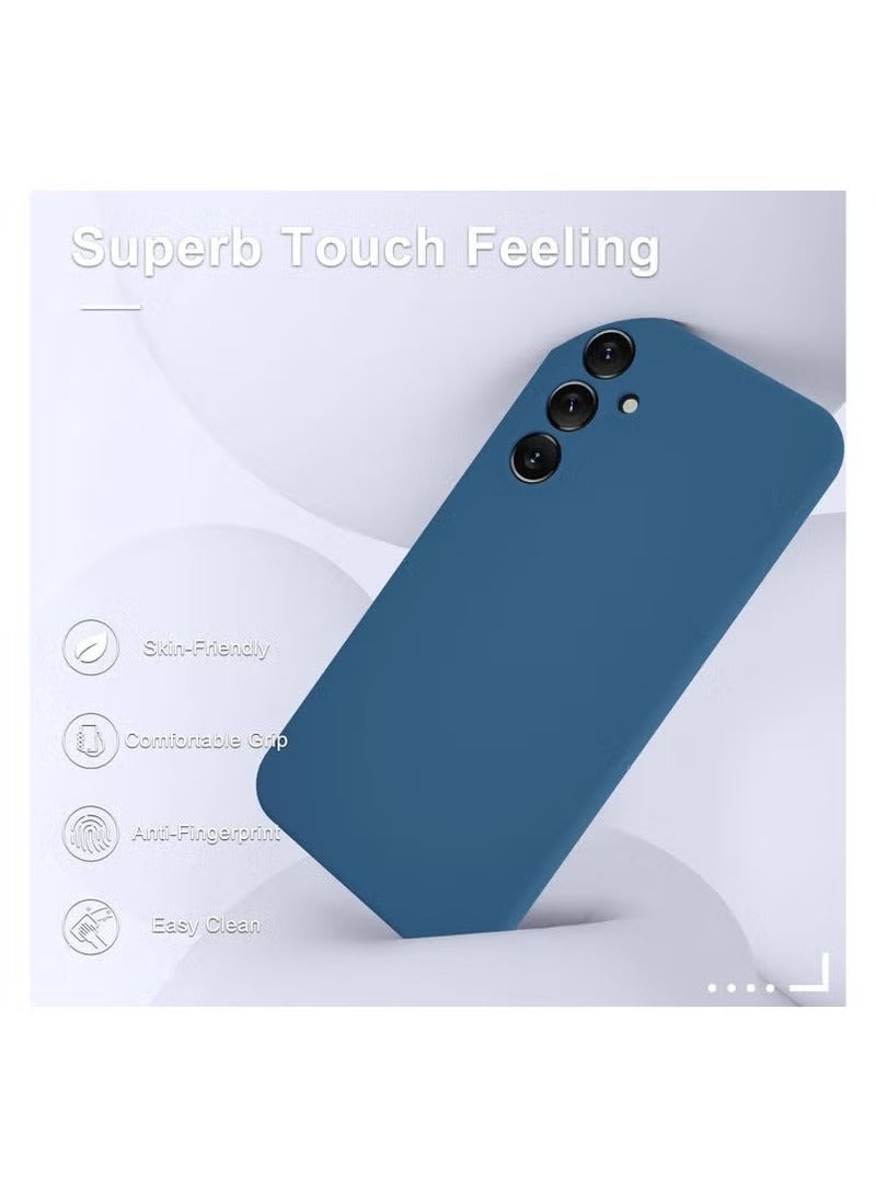 TIGER Samsung Galaxy A25 5G Case – Slim Shockproof Silicone Back Cover with Soft Microfiber Lining | Anti-Scratch Protection with 1 Tempered Glass Screen Protector | Full-Body Drop Protection | Lightweight Grip-Friendly Phone Case – Navy Blue - Image 4