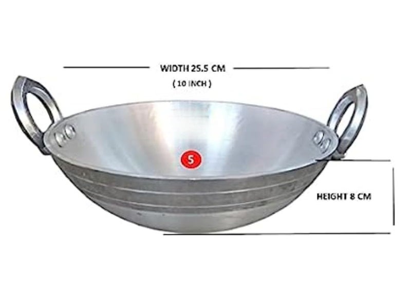 CHILLATAI Aluminium Kadai/Fry Pan/Thick Bottom Fry Pan 8 inch, 10 inch, 11 inch Combo 3 Multipurpose Use - Image 5
