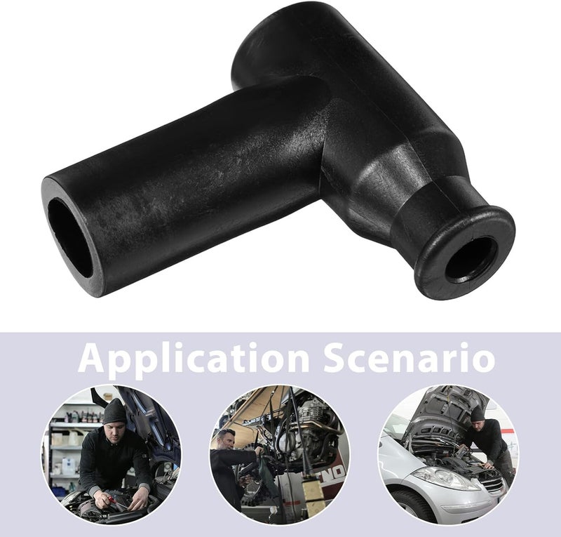 Luxshiny 5pcs Black Rubber Spark Plug Caps Boot with Arc Leakage Prevention for Racing Vehicles, Atvs, Generators, and Industrial Engines Spark Plug Socket Caps Replacement - Image 3