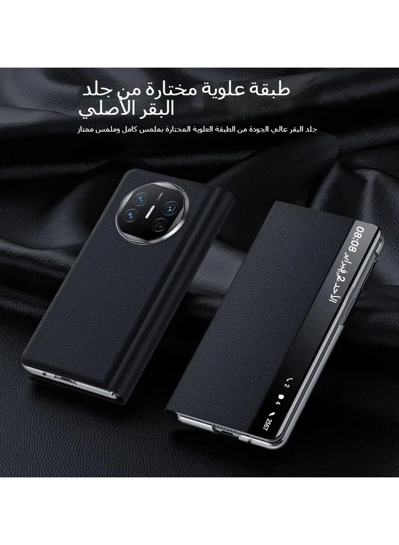 general Compatible with Huawei Mate X5 Genuine leather phone case with a classic foldable screen, full package anti drop protective cover For Mate X5 - Image 4