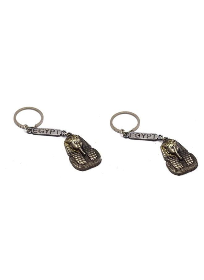 2 pieces of immatgar pharaonic King Tutankhamun - keychain Egyptian souvenirs gifts from egypt Authentic Pharaoh (Light Black) 