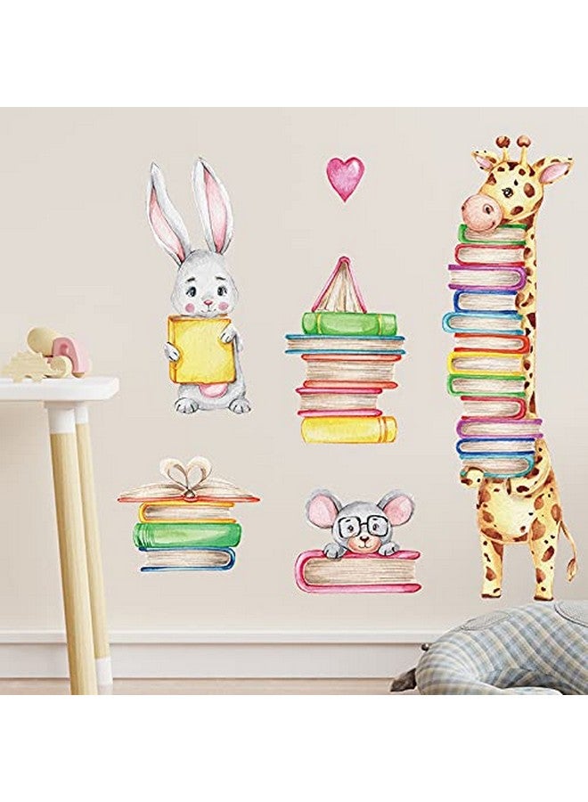 iMagitek Safari Animals Reading Corner Wall Decals Stickers Giraffe Rabbit Koala Read Books Wall Decals for Nursery Playroom Classroom Library Kids Bedroom - Image 4