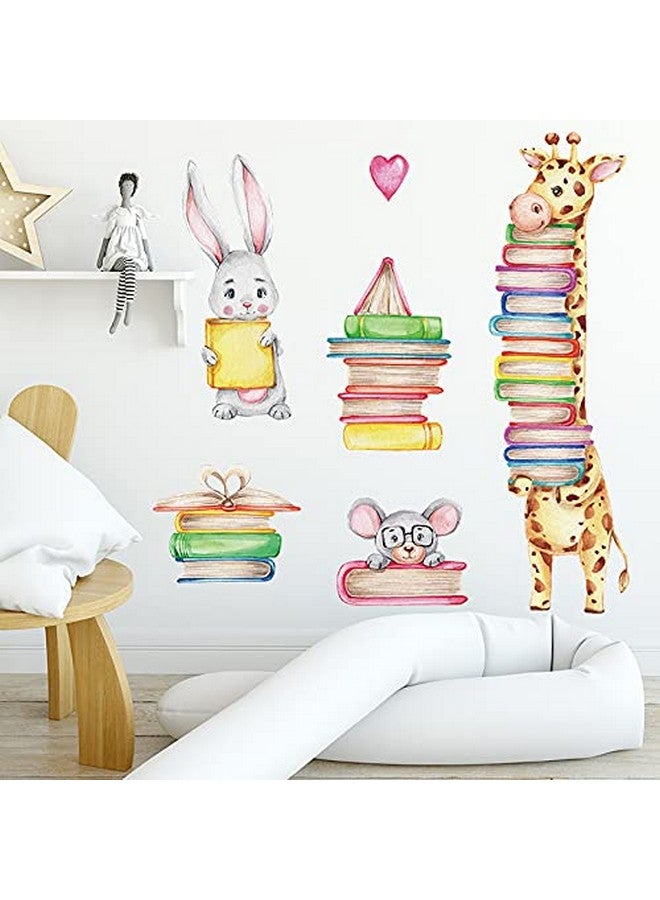 iMagitek Safari Animals Reading Corner Wall Decals Stickers Giraffe Rabbit Koala Read Books Wall Decals for Nursery Playroom Classroom Library Kids Bedroom - Image 5