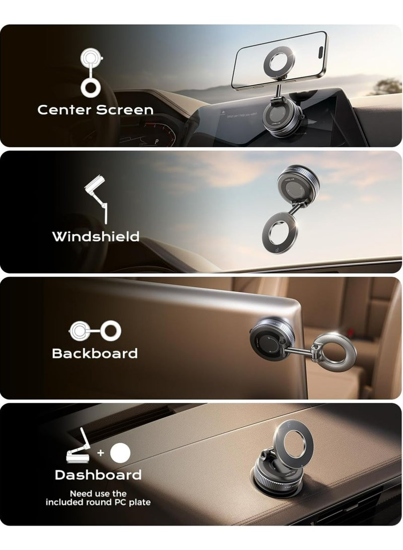 X-level ‌Upgraded Phone Stand/Holder - Features Dual Lock Anti-Vibration,360° Rotation, Tri-Fold Design, Strong Magnetic Vacuum Suction Metal Base - Image 2