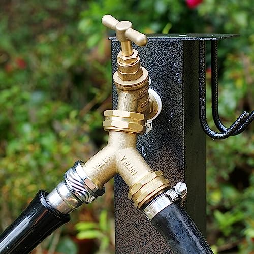 YELUN Garden Hose Splitter,2 Way Connector Heavy Duty Brass, Garden Faucet,Splitter for Outdoor Faucet, Hose y Splitter, Hose Bib Splitter (1 SET) - Image 4