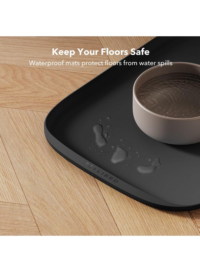PETLIBRO PETLIBRO Dog Food Mat, Silicone Non-Slip Waterproof Cat Food Mat for Feeder & Fountain & Bowl, Dog Bowl Mats with Raised Edge Spill Protection Floor, Extra Large Cove Feeding Mat for Pet 22''x16.5''  - Image 4