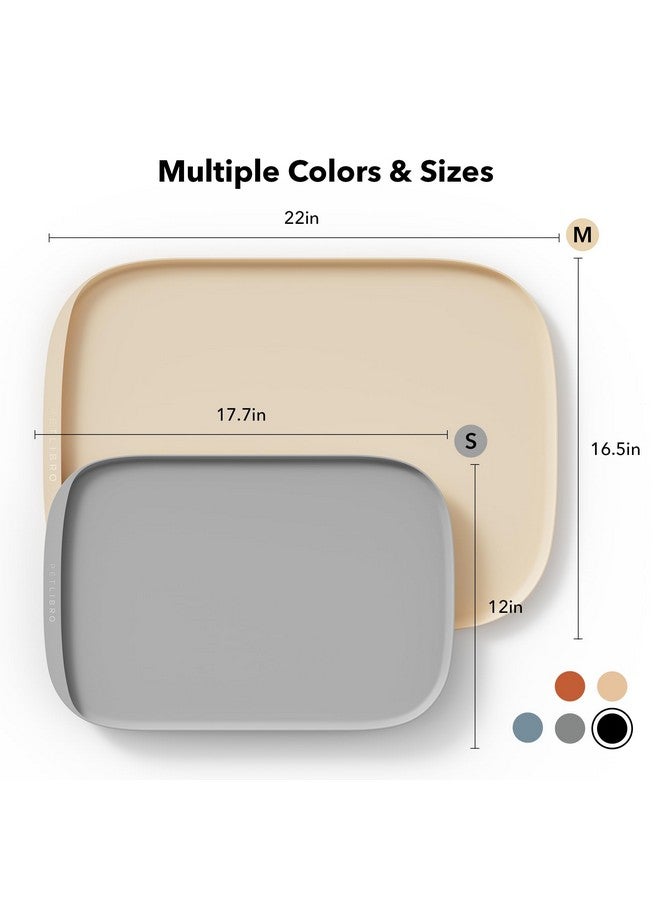 PETLIBRO PETLIBRO Dog Food Mat, Silicone Non-Slip Waterproof Cat Food Mat for Feeder & Fountain & Bowl, Dog Bowl Mats with Raised Edge Spill Protection Floor, Extra Large Cove Feeding Mat for Pet 22''x16.5''  - Image 2