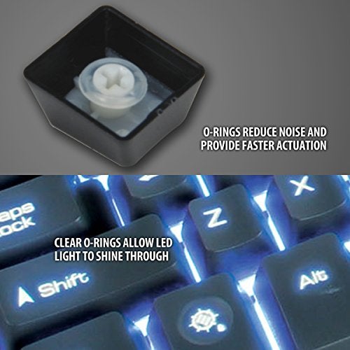ENHANCE O Rings Mechanical Keyboard Dampener - Quiet Switch Dampeners Kit 40A Clear (140pcs), Keycap Puller, Keyboard Brush, Cloth and Accessory Bag - Mod Kit for Cherry MX, TTC, Akko Switches, More - Image 5