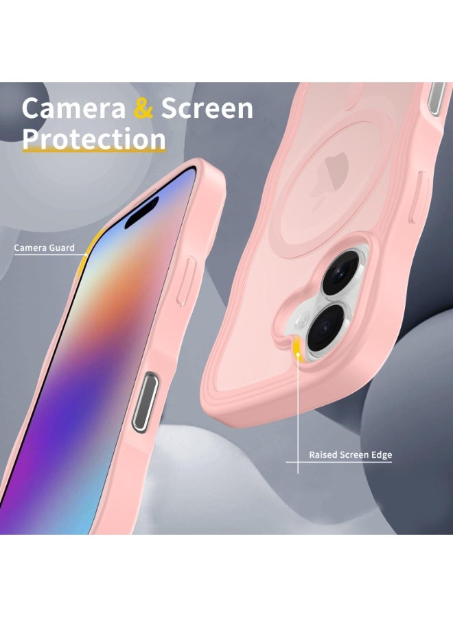 general Phone Case for iPhone 17 6.3 inch 2025 Cell Cover with Screen Protector Slim Magnetic Rugged Shockproof TPU Protective fit for Magsafe Wavy Frame Matte iPhone 17Case - Image 4