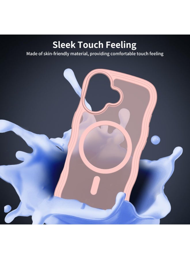 general Phone Case for iPhone 17 6.3 inch 2025 Cell Cover with Screen Protector Slim Magnetic Rugged Shockproof TPU Protective fit for Magsafe Wavy Frame Matte iPhone 17Case - Image 5