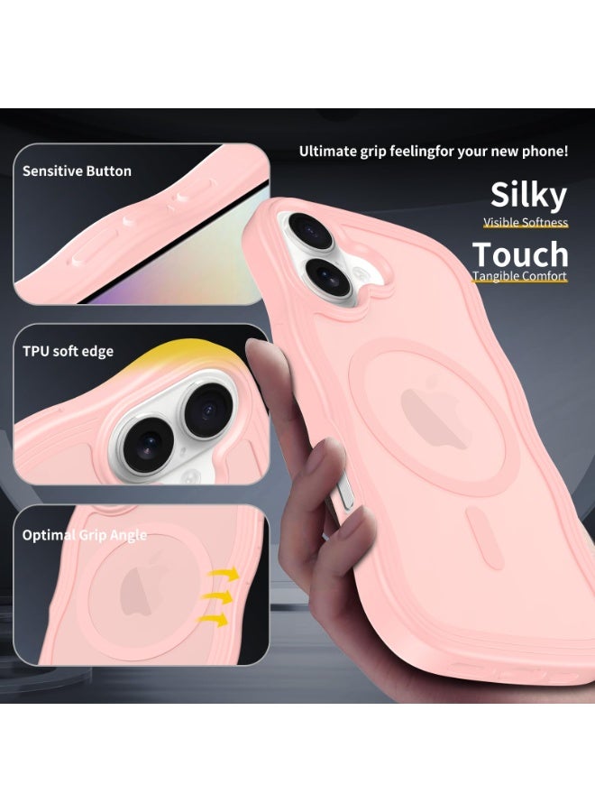 general Phone Case for iPhone 17 6.3 inch 2025 Cell Cover with Screen Protector Slim Magnetic Rugged Shockproof TPU Protective fit for Magsafe Wavy Frame Matte iPhone 17Case - Image 3