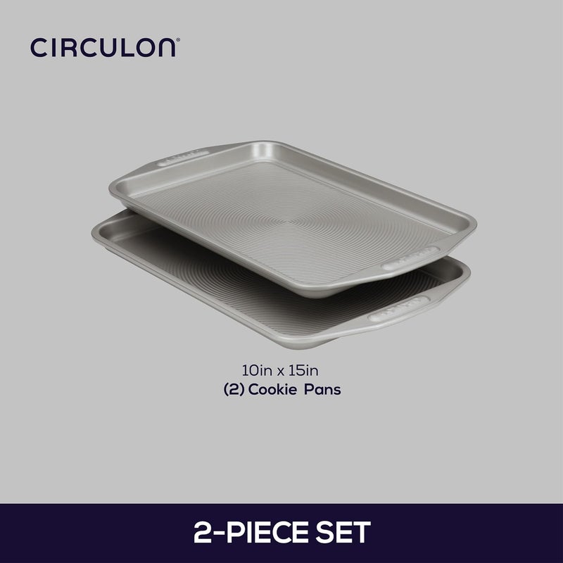 Circulon Total Bakeware Set Nonstick Cookie Baking Sheets, 2 Piece, Gray - Image 2