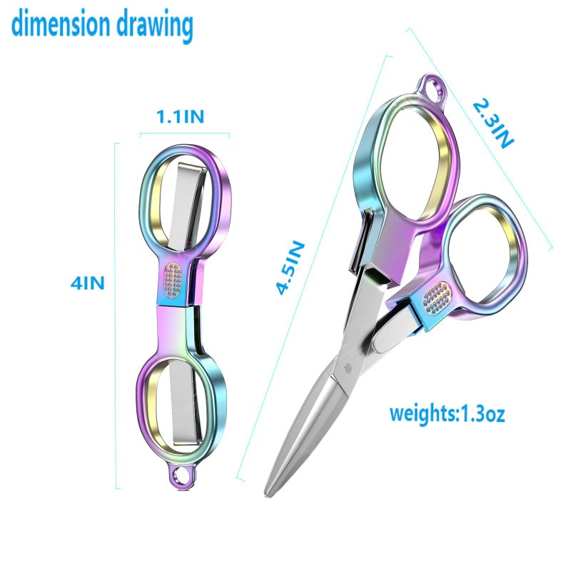 YVAOG 2PCS Folding Scissors, Stainless Steel Safety Portable Mini Travel Small Scissors, Foldable Pocket Badge Scissor, Suitable for Travel, Home, Office, Craft, Sewing, Nurse Accessories - Image 3