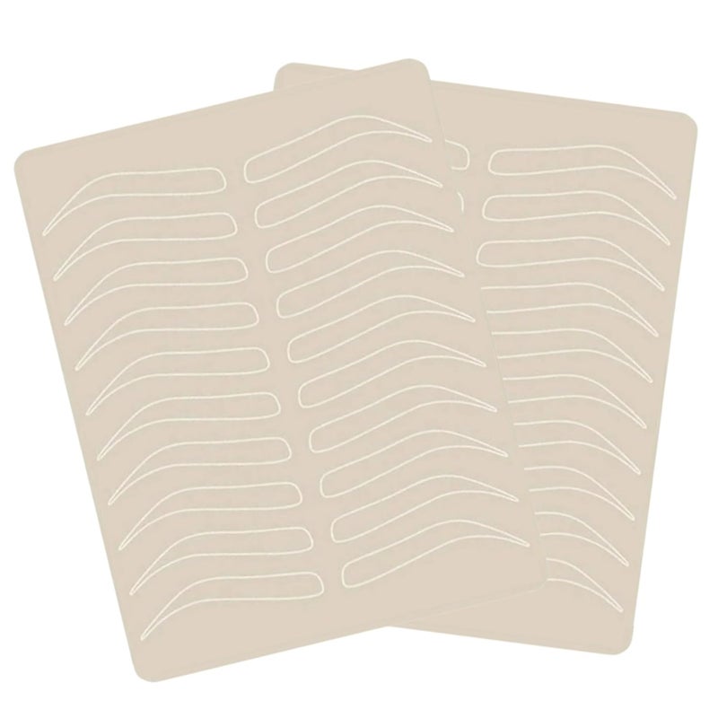 Globelle Microblading Practice Skin DoubleSided Inkless Silicone Sheets for Eyebrow Tattoo Practice Ideal for Beginners Professional Artists Pack of 2 Close - Image 1
