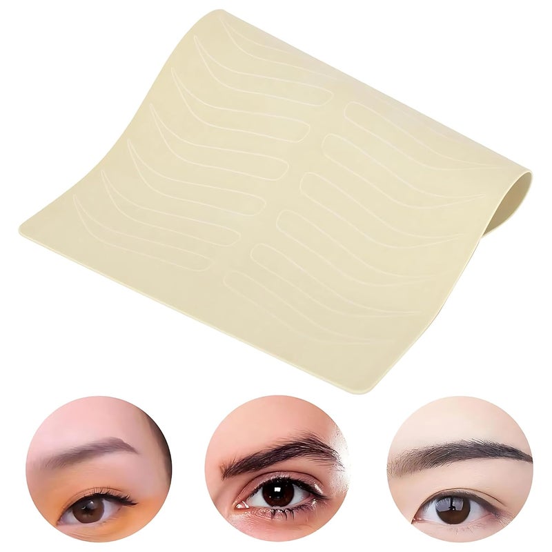 Globelle Microblading Practice Skin DoubleSided Inkless Silicone Sheets for Eyebrow Tattoo Practice Ideal for Beginners Professional Artists Pack of 2 Close - Image 5