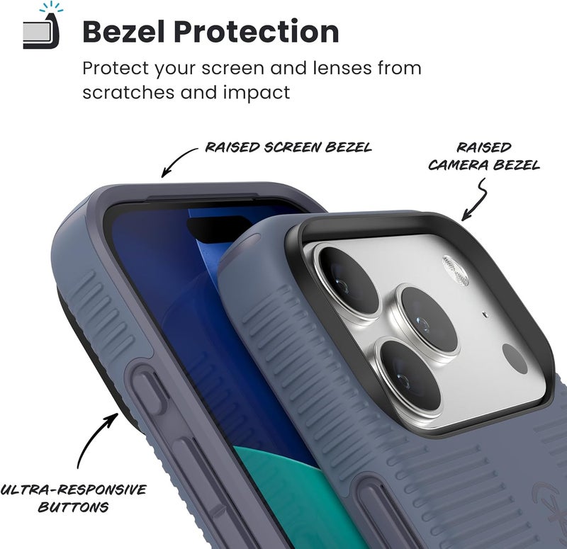 Speck CANDYSHELL Grip +MS Case for iPhone 17 Pro - Mystery Blue/Faded Denim | Slim Protective Grip | Drop Protection | MagSafe Compatible - Image 5