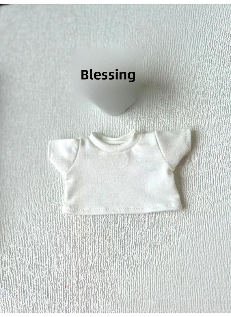 1 x 5 pcs Cotton Doll Top Multicolor 10-23cm Plush Toy Outfits 23cm left and right wear white 