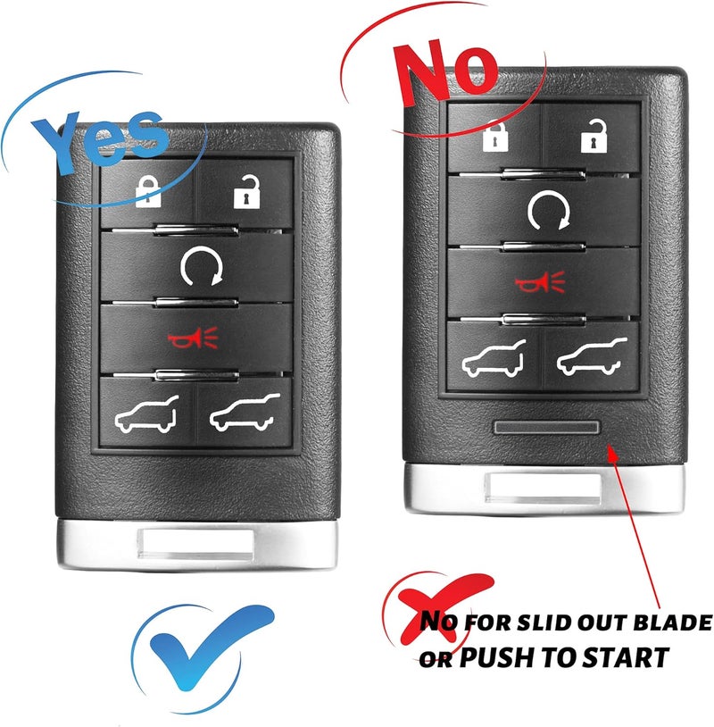 VOFONO 6 Buttons Key Fob Replacement Keyless Entry Remote Compatible with Cadillac Escalade ESV EXT 2007-2014 FCC ID: OUC6000066 850K-6000066 - Image 3