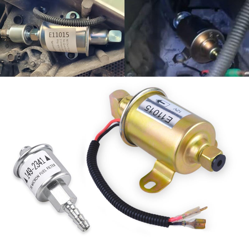 CNRAQR 1492620 Electric Fuel Pump with 149231401 Fuel Filter RV Replacement for Cummins Onan Marquis Gold 5500 55KW Gas Generator RV 5500 EVAP Motor E11015 Generator Parts