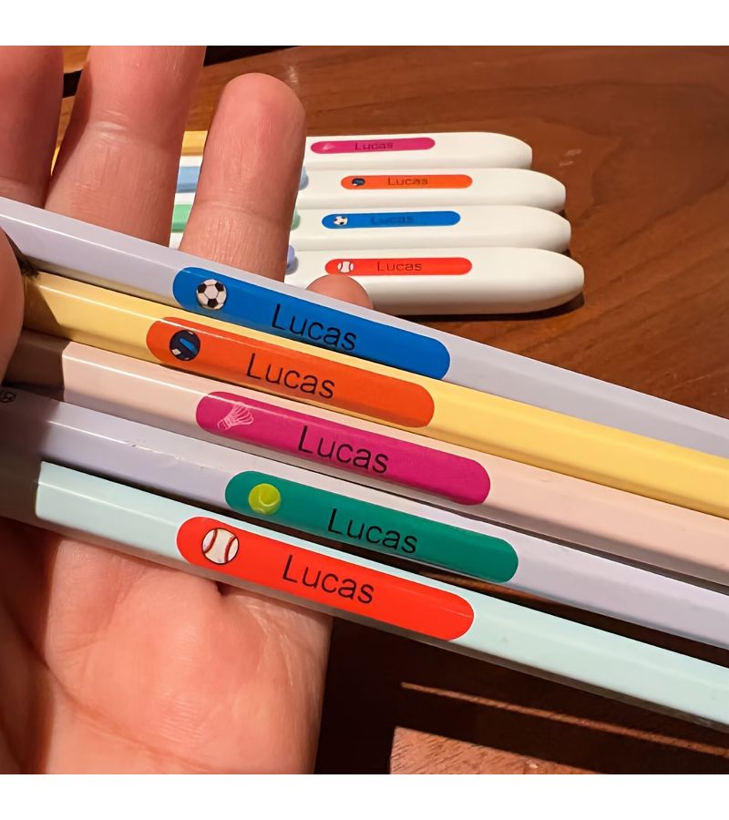 350 Customizable Colorful Name Stickers PP Synthetic Paper Tear Resistant Self Adhesive Slim Labels For Water Bottles Stationery And Books Essential For Campus And Office Use - Image 1